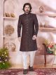 Maroon New Style Sherwani For Men