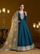 Teal Chanderi Buti Gown