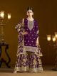 Wine Floral Printed Sharara