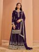 Purple Embroidered Sharara Suit
