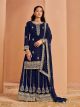 Blue Embroidered Sharara Suit