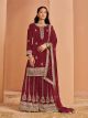 Red Embroidered Sharara Suit