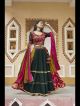 Green Viscose Rayon Garba Lehenga