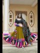 White Viscose Rayon Garba Lehenga