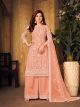 Orange Thread Embroidered Net Plazo Suit