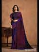 Purple Ready To Wear Saree With Stitched Blouse