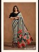 Black Striped Ready To Wear Saree With Stitched Blouse