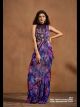 Purple Floral Ready To Wear Saree With Stitched Blouse