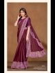 Maroon Ready To Wear Saree With Stitched Blouse