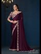 Dark Wine Fancy Designer Saree