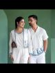 Off White Couple Matching Jumpsuit And Shirt