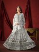White  Lucknowi Floor Length Gown