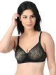 Black Mesh Net Full Coverage Lightly Padded Bra