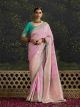 Luxury Fancy Rose Pink Silk Sarees