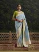 Luxury Fancy Steel Blue Silk Sarees