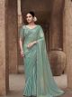 Sea Green Gradient Satin Silk Saree