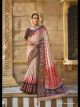 Beige Bhagalpuri Silk Printed Saree With Work