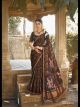 Brown Gajji Silk Printed Saree With Work