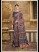 Brown Gajji Silk Printed Saree With Work