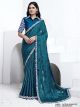 Teal Pattern Georgette Saree