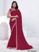 Red Pure Crepe Silk Saree