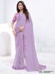 Lavender Crepe Shimmer Silk Saree
