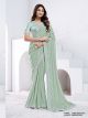 Sea Green Pure Crepe Silk Saree