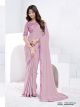 Mauve Pure Crepe Silk Saree