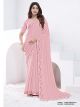 Light Pink Pure Crepe Silk Saree
