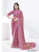 Brown and Purple Pattern Georgette Saree