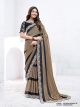 Dark Brown Pattern Georgette Saree