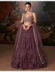 Mauve Organza Silk Partywear Lehenga