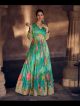 Sea Green Alia Cut Gown With Dupatta