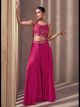 Pink Designer Crop top with Palazzo