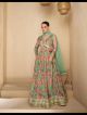 Green and Pink Alia cut Gown