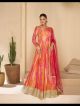 Orange and Pink Alia cut Gown