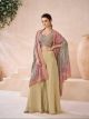 Beige Crop top with Palazzo and Shrug