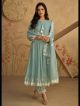 Grey Pant Style Anarkali Suit