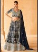 Navy Blue Traditional Embroidered Lehenga Choli