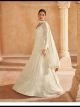 Ivory Lucknowi Embroidered Gown with Dupatta