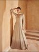 Light Yellow Lucknowi Embroidered Gown with Dupatta