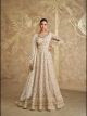 Off White Heavy Floral Embroidered Gown with Dupatta