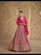 Rani Pink Heavy Floral Embroidered Gown with Dupatta