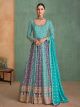 Firozi and Royal Blue Anarkali Suit