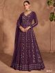 Wine Silk semi-stitched Anarkali Suit