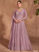 Pink Silk semi-stitched Anarkali Suit