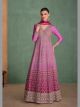 Magenta Heavy Embroidered Floor Length Dress