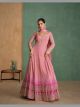 Pink Heavy Embroidered Floor Length Dress