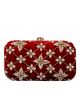 Maroon Floral Embroidered Clutch
