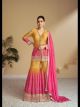 Mustard & Pink Bandhani Printed Sharara Suit